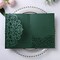 5.12 x 7.2 Emerald Green Invitation Cards, Trifold laser cut invitations Wedding Invitation Cards Pockets with Envelopes for Wedding Bridal Shower Engagement Birthday Sweet 16 (20PCS No Inner Sheet)